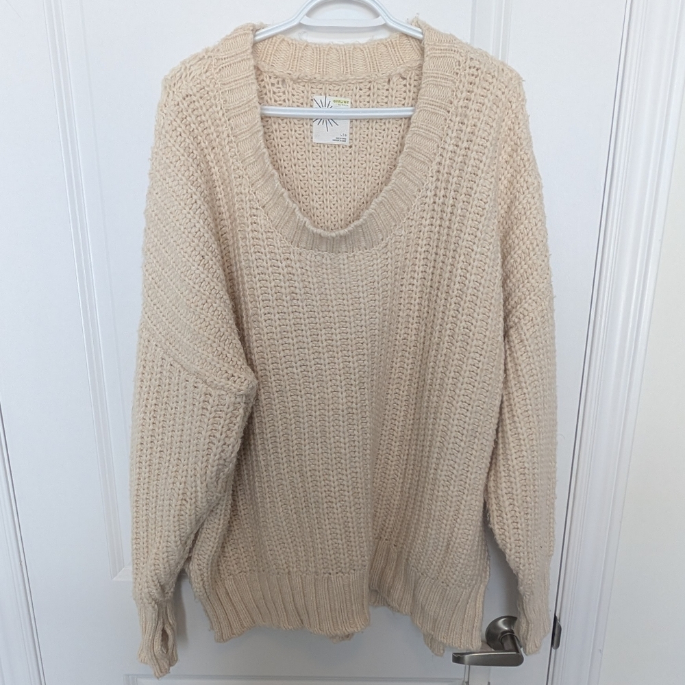 Aeire Offline Chunky Knit Oversized Off The Shoulder Sweater